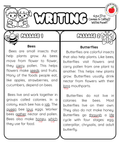 Bilingual Compare and Contrast Worksheet | NJSLA Style Reading & Writing | Bees and Butterflies - Betty & Bloom Press