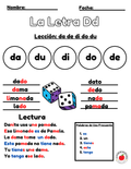 Spanish Phonics Worksheet PDF – Letter Dd | da de di do du Reading Activities
