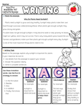 RACE Writing Strategy Worksheet | NJSLA Informational Text Reading Response | Constructed Response ELA Activity | Bilingual English Spanish