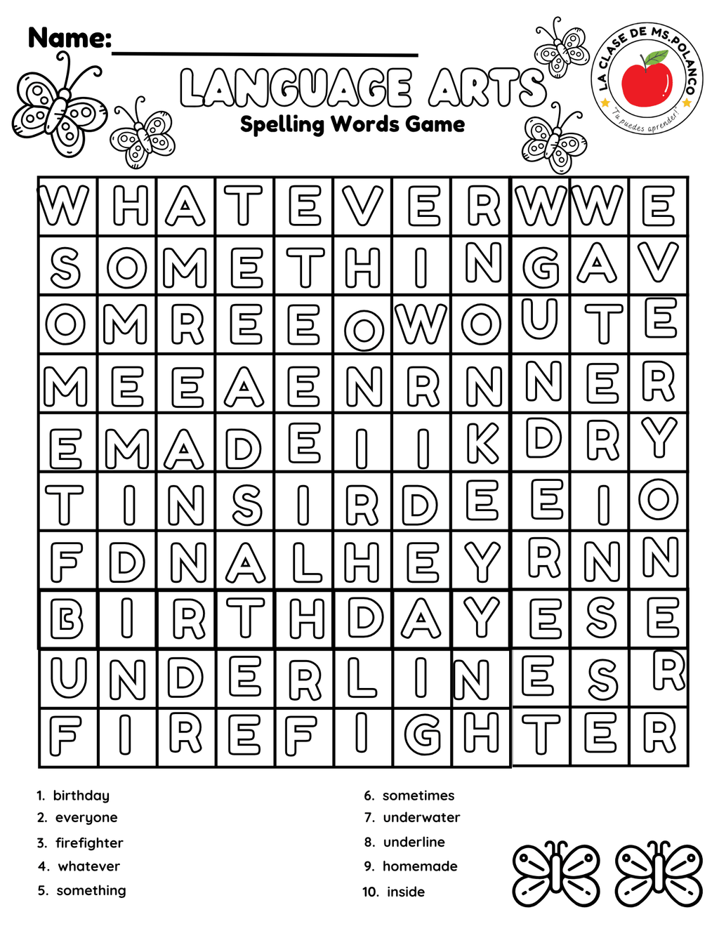 Bilingual Benchmark ELA Unit 2 Week 3 Spelling Word Search & Printable Activities - Betty & Bloom Press