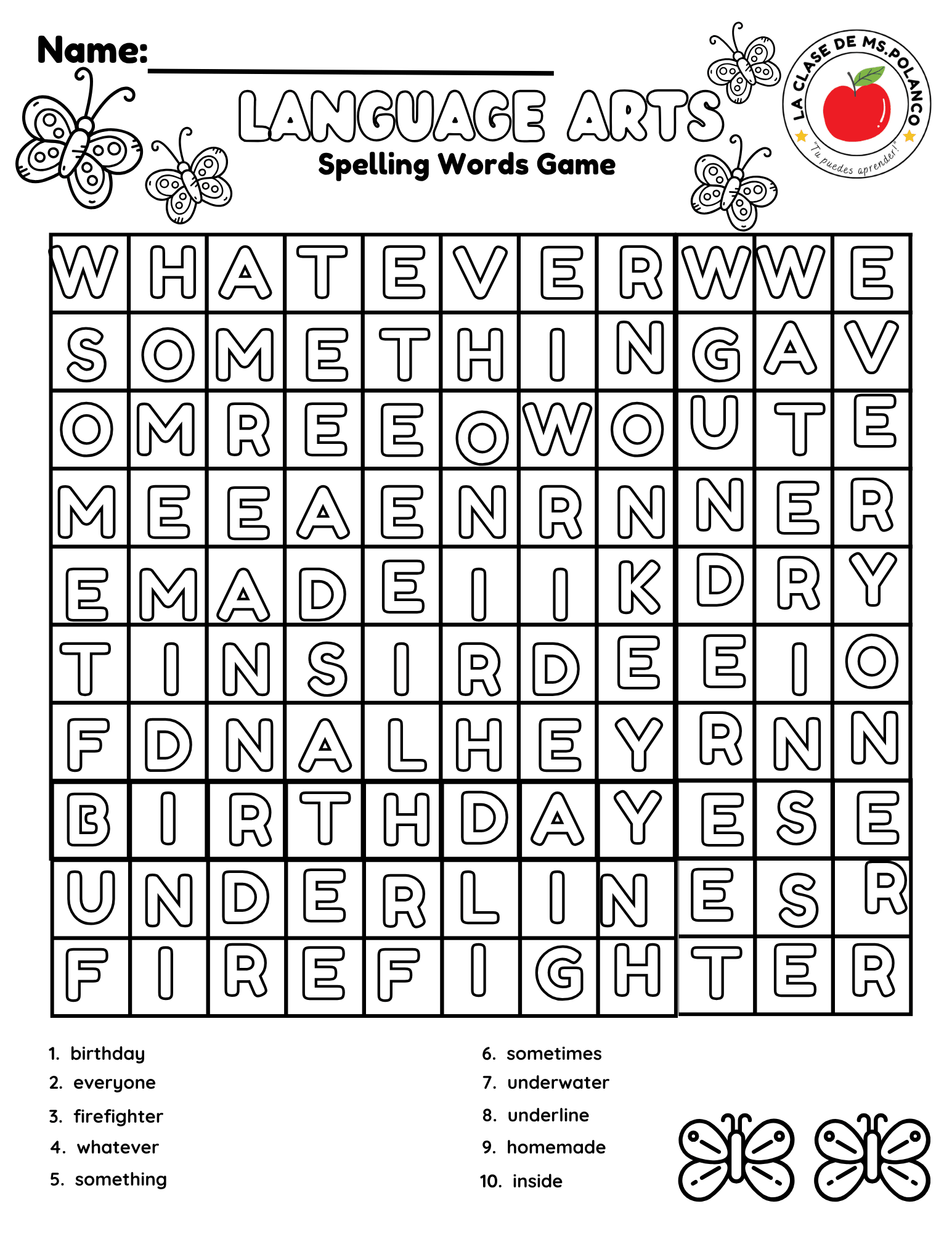 Bilingual Benchmark ELA Unit 2 Week 3 Spelling Word Search & Printable Activities - Betty & Bloom Press
