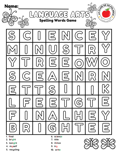 Bilingual Benchmark ELA Unit 2 Week 2 Spelling Activities Printable Worksheets - Betty & Bloom Press