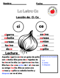 Spanish Phonics Worksheets PDF – Letter Cc (Soft C) | ce ci Activities | Spanish Reading & Writing for Kids (K–3)