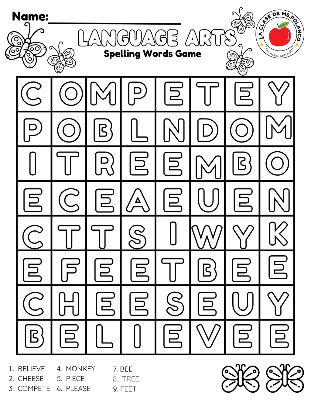 Bilingual Benchmark Spelling Words Practice | Unit 2 Week 1 | Word Search Writing Activities - Betty & Bloom Press
