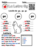 Spanish Phonics Worksheets PDF – Letter Gg | ga go gu Activities | Spanish Reading & Writing for Kids