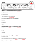 Reading Comprehension Worksheet Animal Disguises Benchmark Grade 3 Unit 1 Week 1 Day 1 | Informational Text Camouflage Predators Prey | ELA Activity Bilingual English Spanish