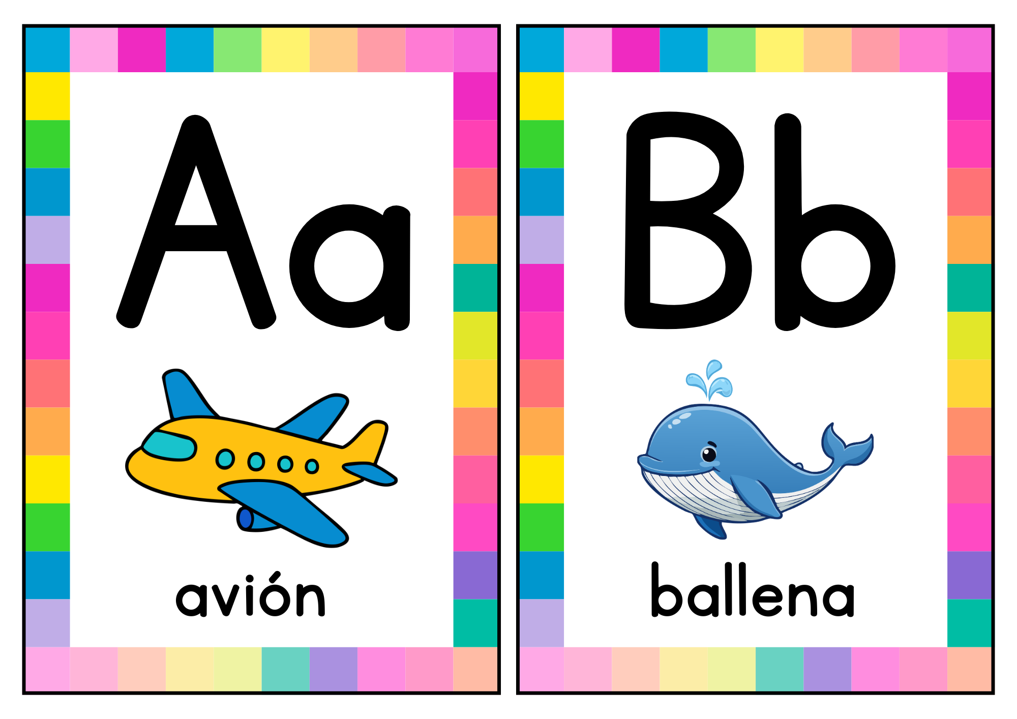 Spanish Alphabet Flashcards for Kids | Printable ABC Cards in Spanish | Bilingual Classroom & Homeschool Resource