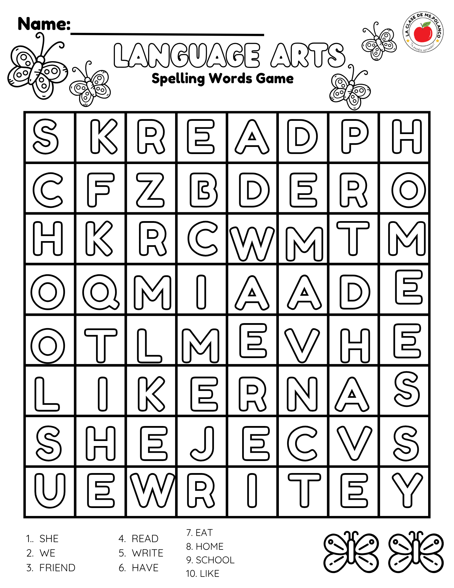Bilingual Benchmark Spelling Words Practice | Unit 1 Lesson 1 | Word Search Writing Activities - Betty & Bloom Press