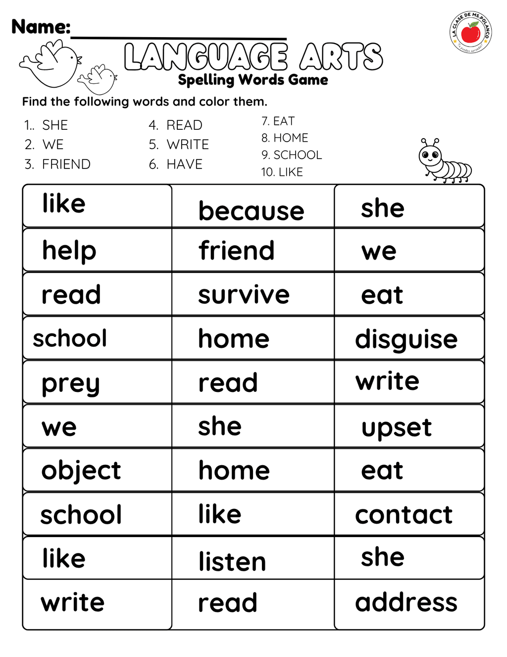 Bilingual Benchmark Spelling Words Practice | Unit 1 Lesson 1 | Word Search Writing Activities - Betty & Bloom Press