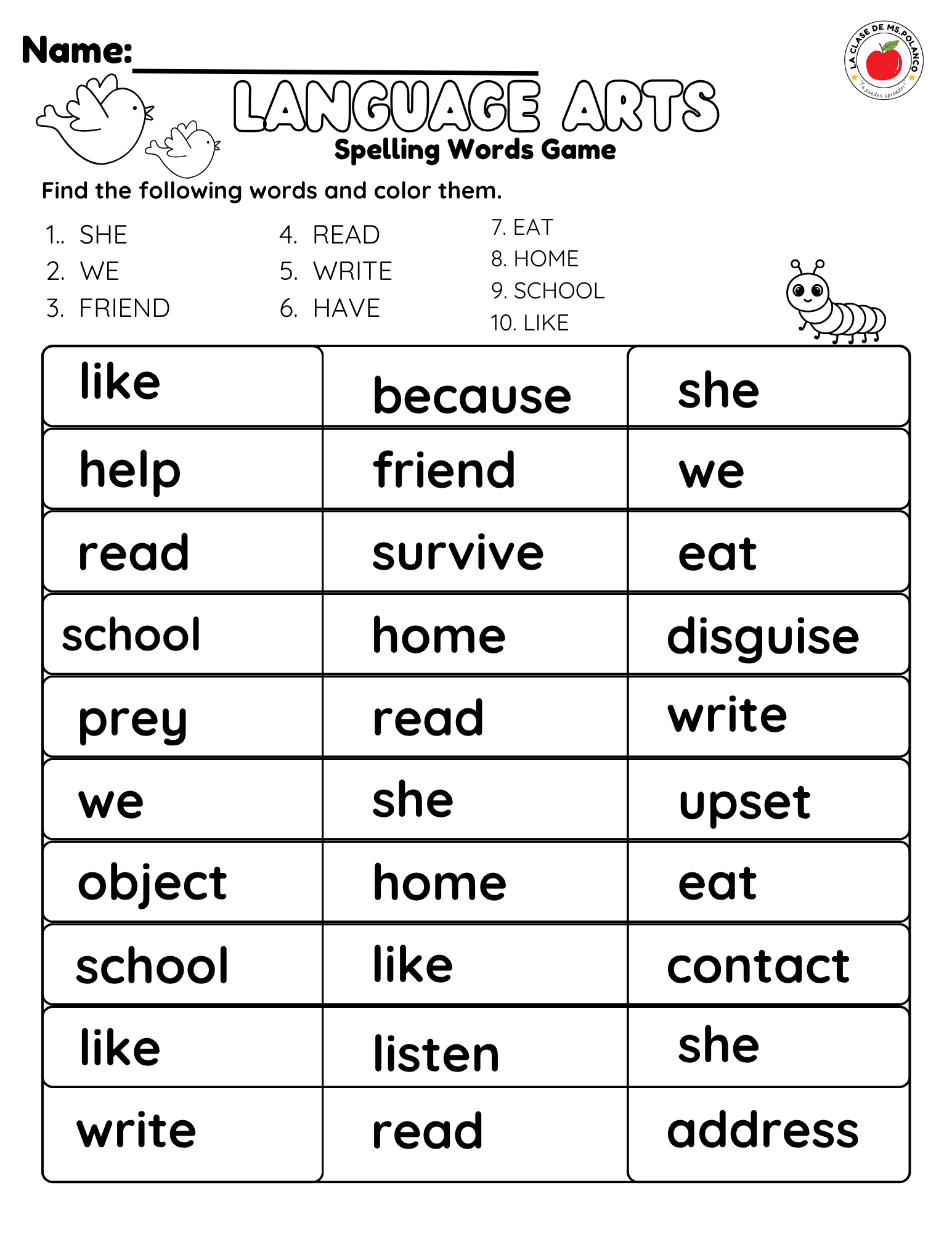 Bilingual Benchmark Spelling Words Practice | Unit 1 Lesson 1 | Word Search Writing Activities - Betty & Bloom Press