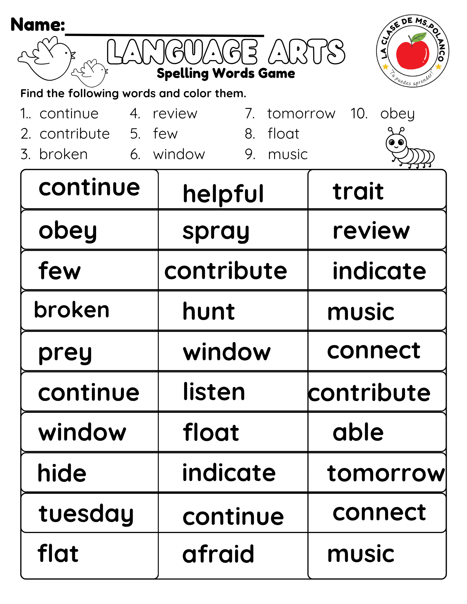 Bilingual Benchmark Spelling Words Practice | Unit 1 Week 3 | Word Search Writing Activities - Betty & Bloom Press