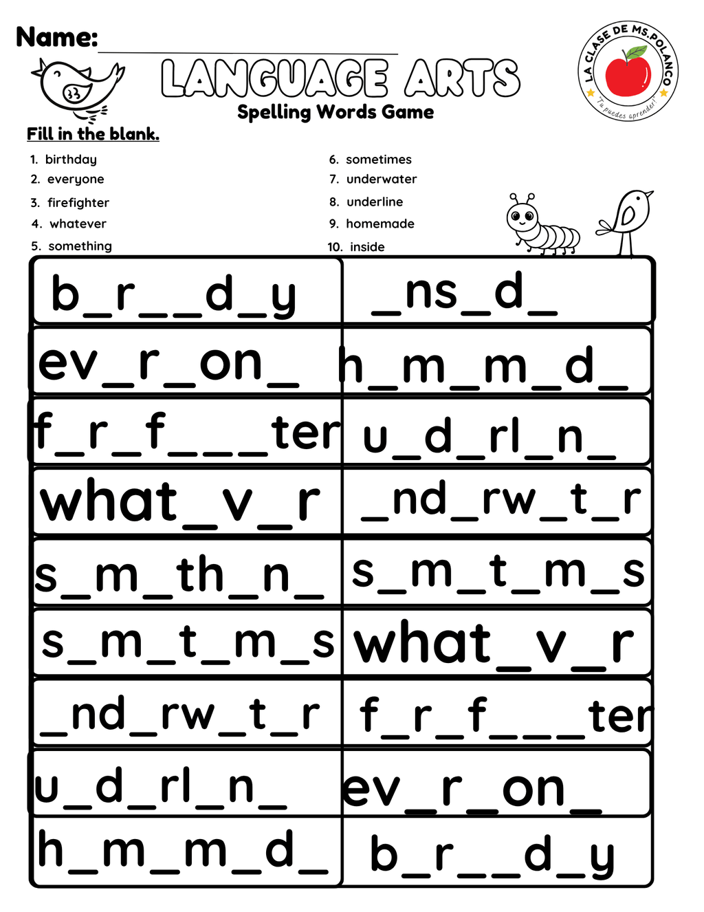Bilingual Benchmark ELA Unit 2 Week 3 Spelling Word Search & Printable Activities - Betty & Bloom Press