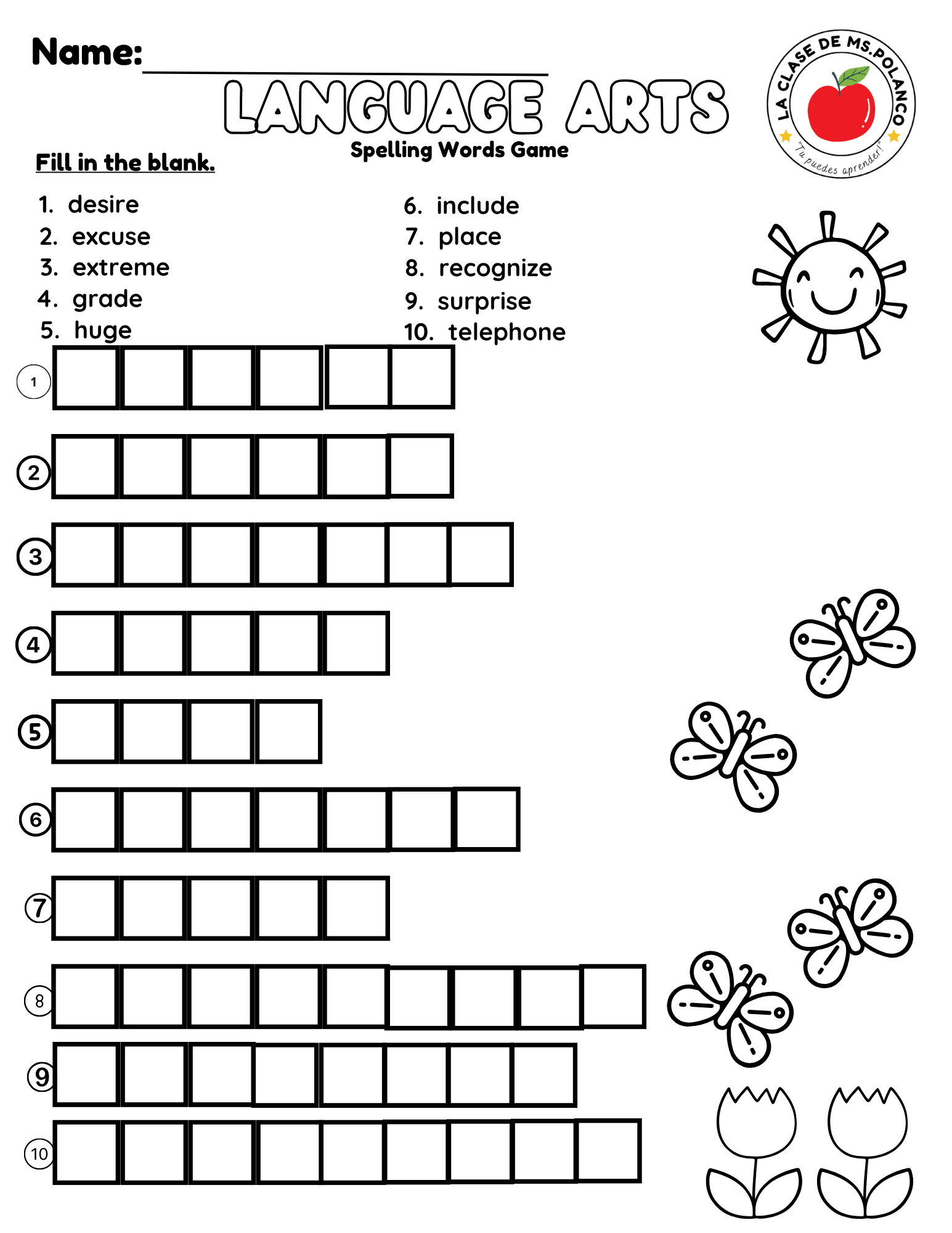 Bilingual Benchmark ELA Unit 5 Week 1 Spelling Word Search & Printable Activities - Betty & Bloom Press