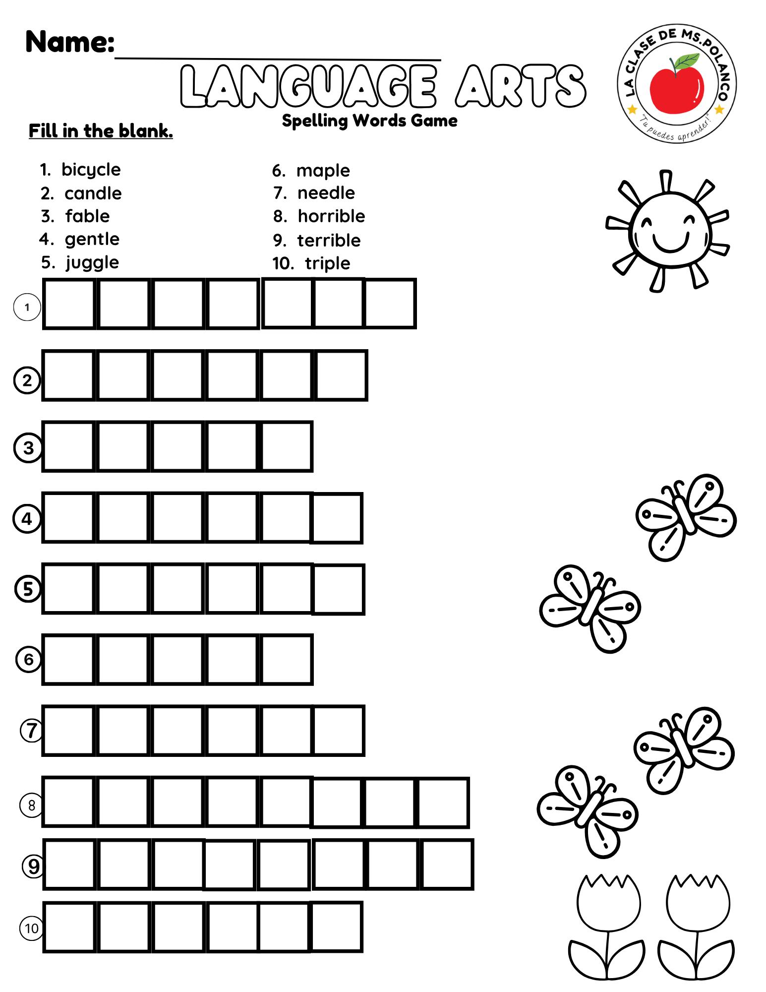 Bilingual Benchmark ELA Unit 4 Week 2 Spelling Word Search & Printable Activities - Betty & Bloom Press