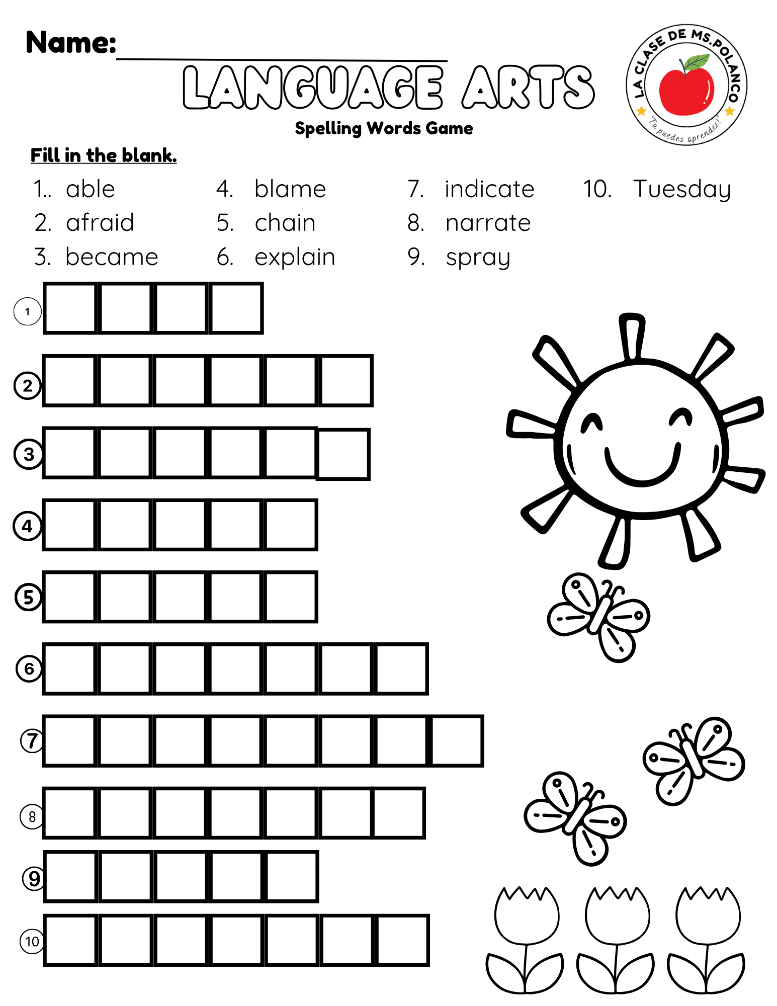 Bilingual Benchmark Spelling Words Practice | Unit 1 Week 2 | Word Search Writing Activities - Betty & Bloom Press