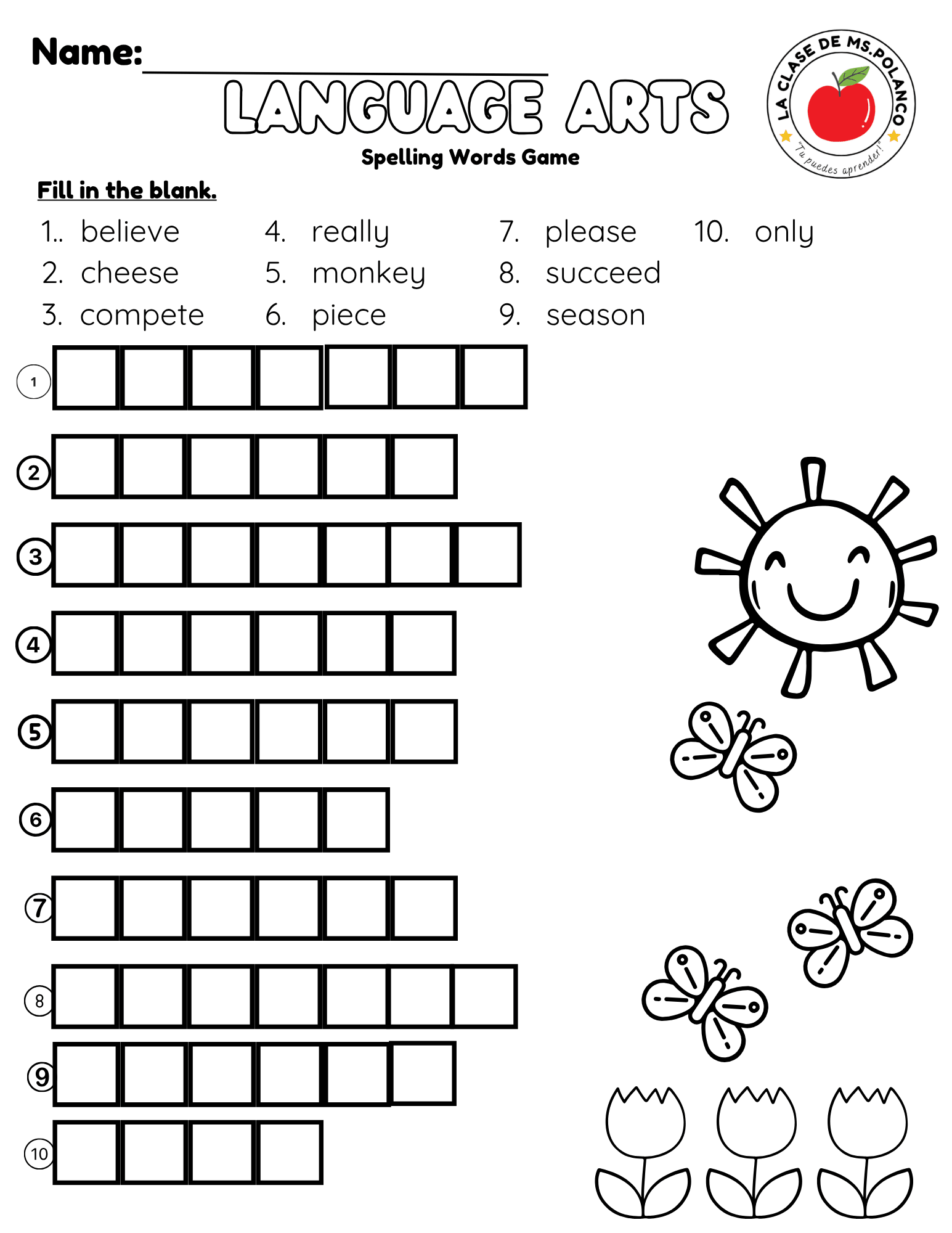 Bilingual Benchmark Spelling Words Practice | Unit 2 Week 1 | Word Search Writing Activities - Betty & Bloom Press