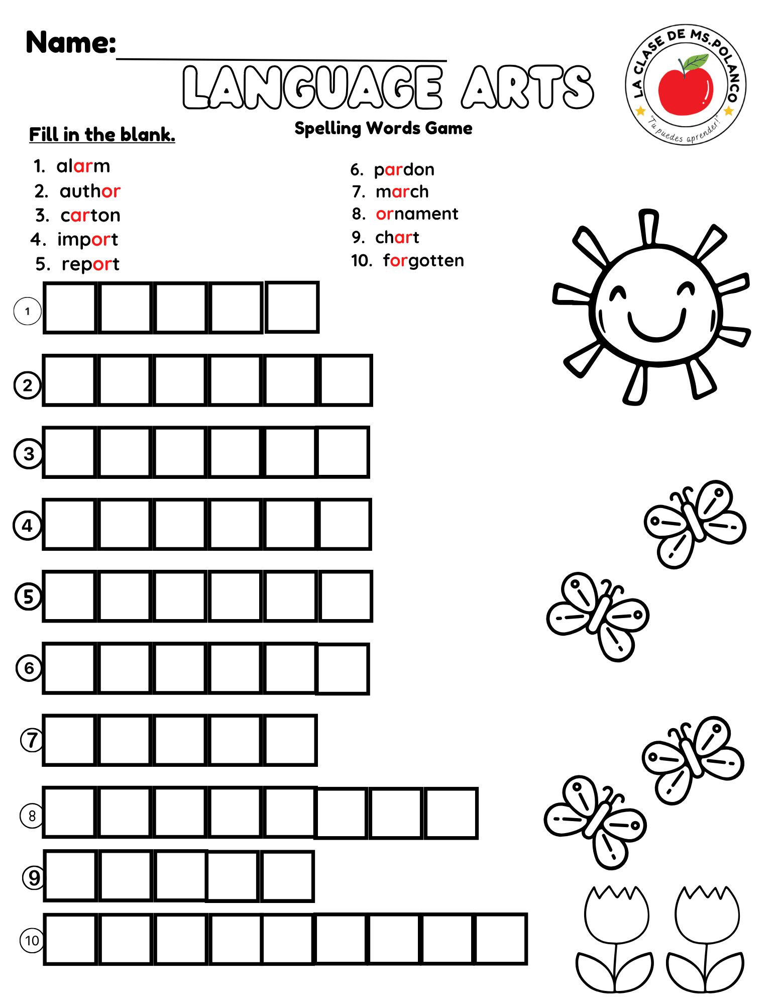 Bilingual Benchmark ELA Unit 3 Week 1 Spelling Word Search & Printable Activities - Betty & Bloom Press