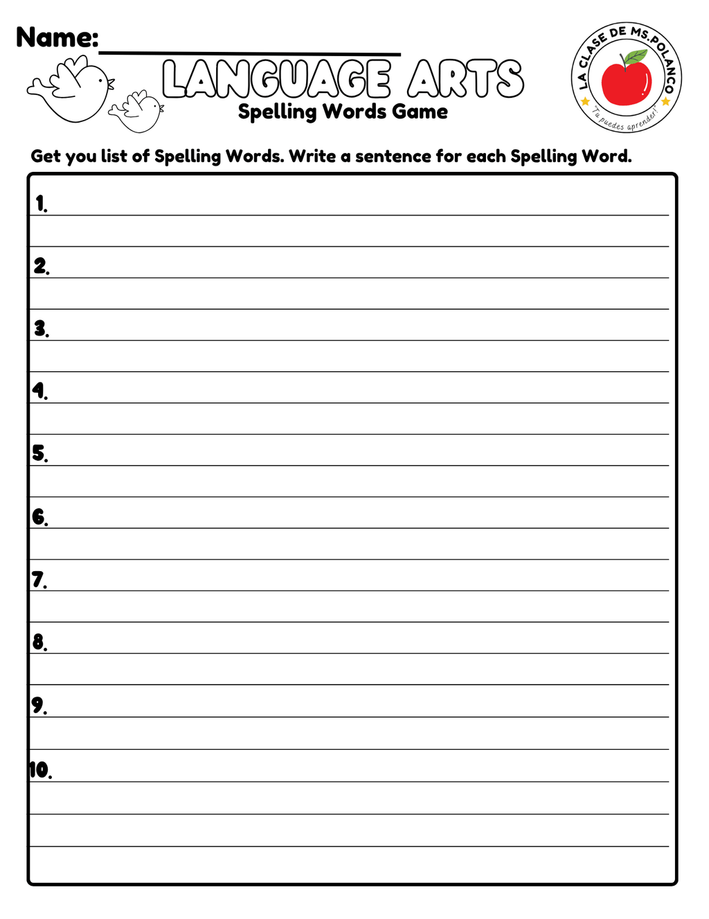 Bilingual Benchmark ELA Unit 2 Week 3 Spelling Word Search & Printable Activities - Betty & Bloom Press