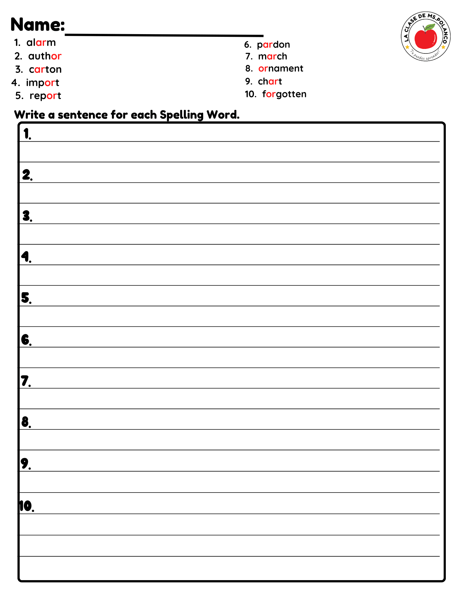 Bilingual Benchmark ELA Unit 3 Week 1 Spelling Word Search & Printable Activities - Betty & Bloom Press