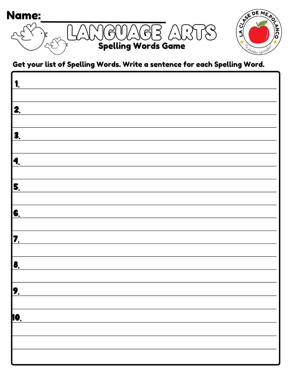 Bilingual Benchmark ELA Unit 4 Week 3 Spelling Word Search & Printable Activities - Betty & Bloom Press