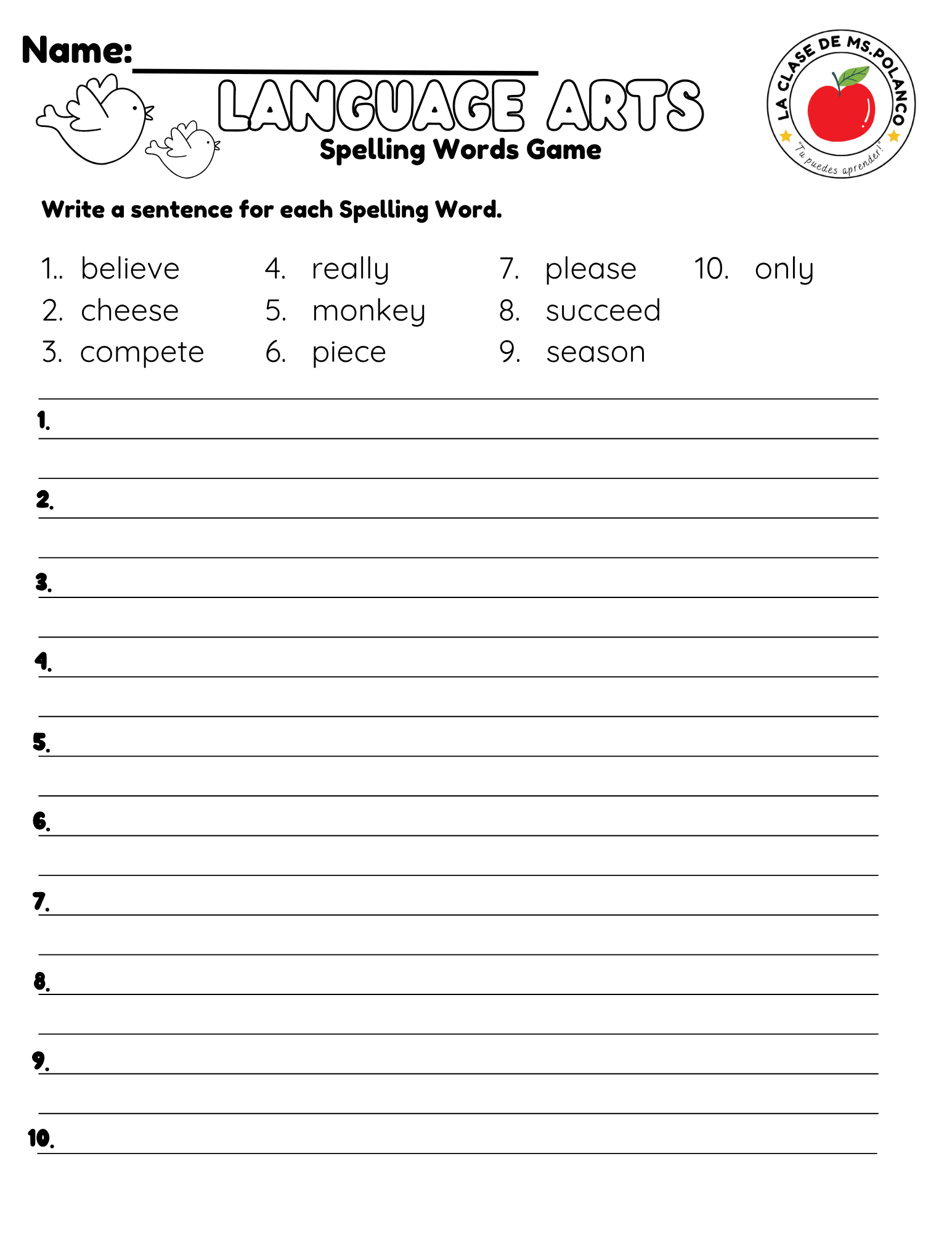 Bilingual Benchmark Spelling Words Practice | Unit 2 Week 1 | Word Search Writing Activities - Betty & Bloom Press