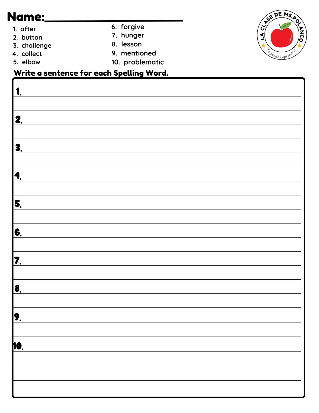Bilingual Benchmark ELA Unit 3 Week 3 Spelling Word Search & Printable Activities - Betty & Bloom Press