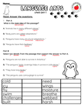 NJSLA Reading Comprehension Worksheet Benchmark Grade 3 Unit 1 Week 3 Day 1 | Penguin Adaptations Informational Text | Part A Part B Writing ELA Activity Bilingual English Spanish
