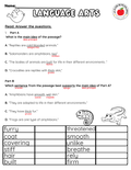 NJSLA Reading Comprehension Worksheet Benchmark Grade 3 Unit 1 Week 2 Day 2 | Compare and Contrast Animal Adaptations Informational Text | ELA Writing Activity Bilingual English Spanish